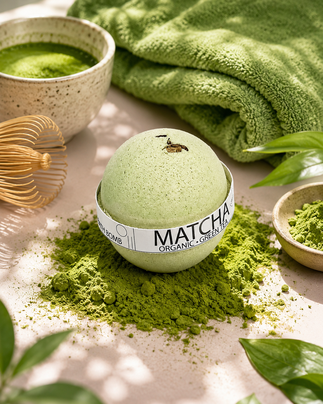Organic Matcha Green Tea Bath Bomb – 8oz